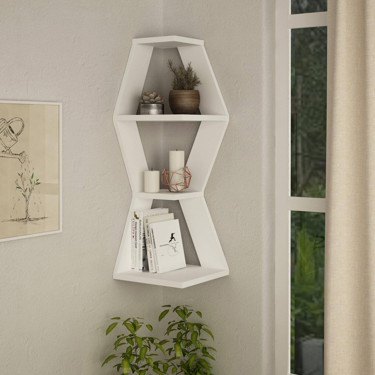 White Modern Wall Shelf X732094