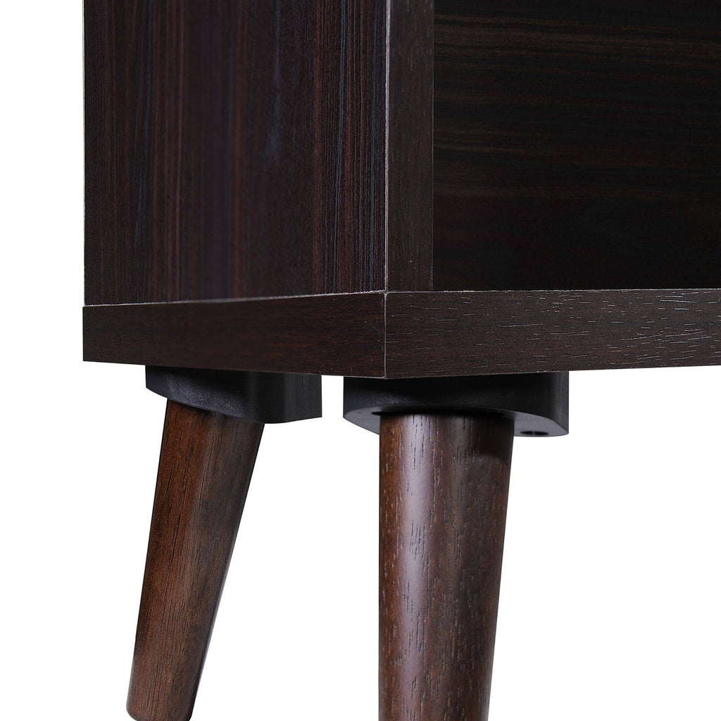 Brown Classical Style 4-Shelves Rectangular Bookcase G80720