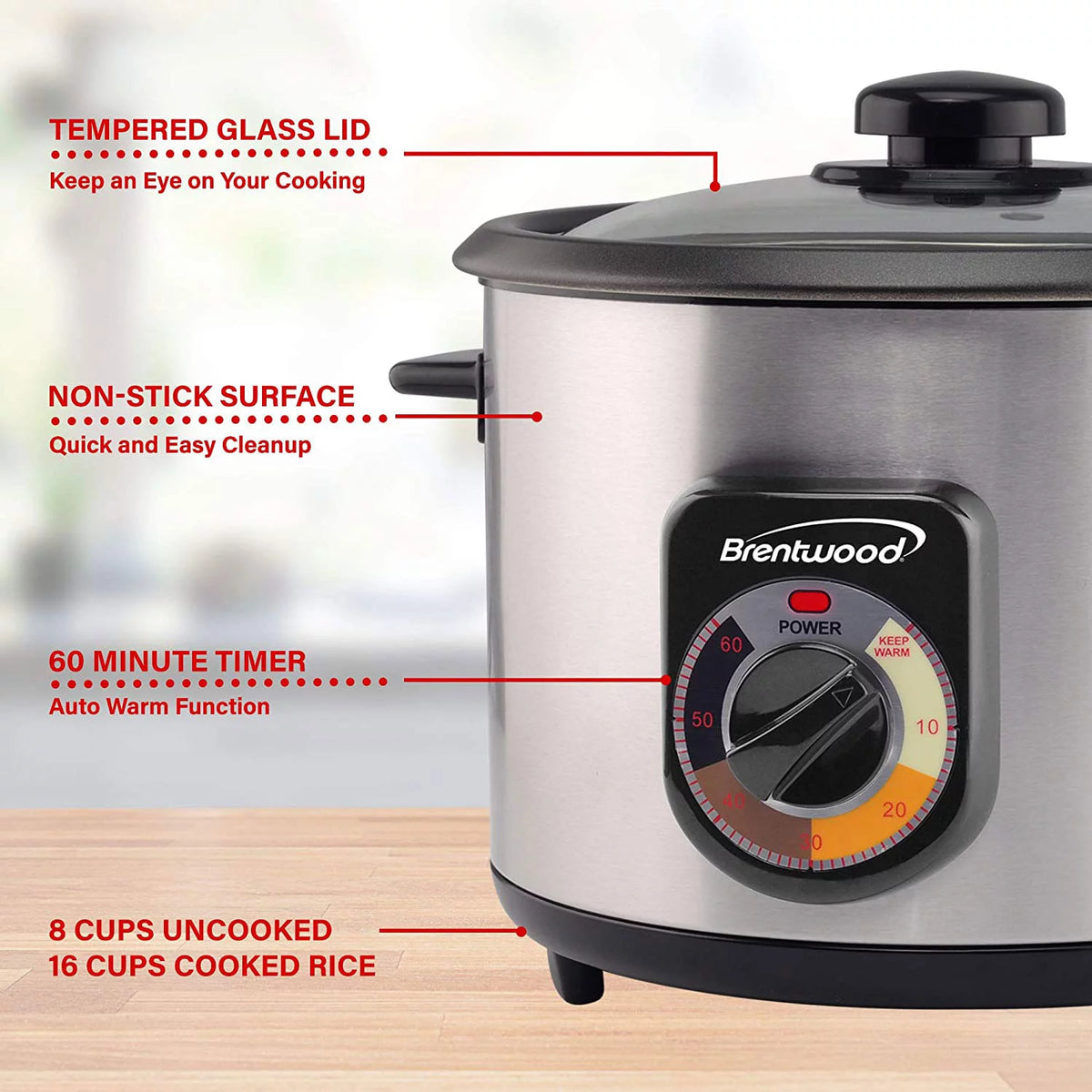 Stainless Steel Persian Rice Cooker 16 Cups 500 Watts N232
