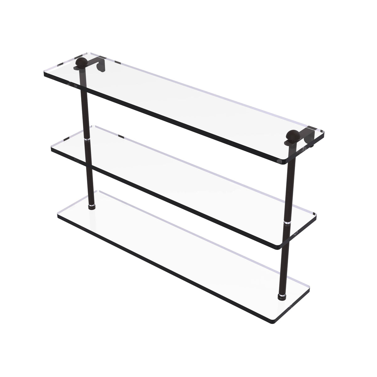 22 inch Triple Tiered Glass Shelf Oil Rubbed Bronze D990861