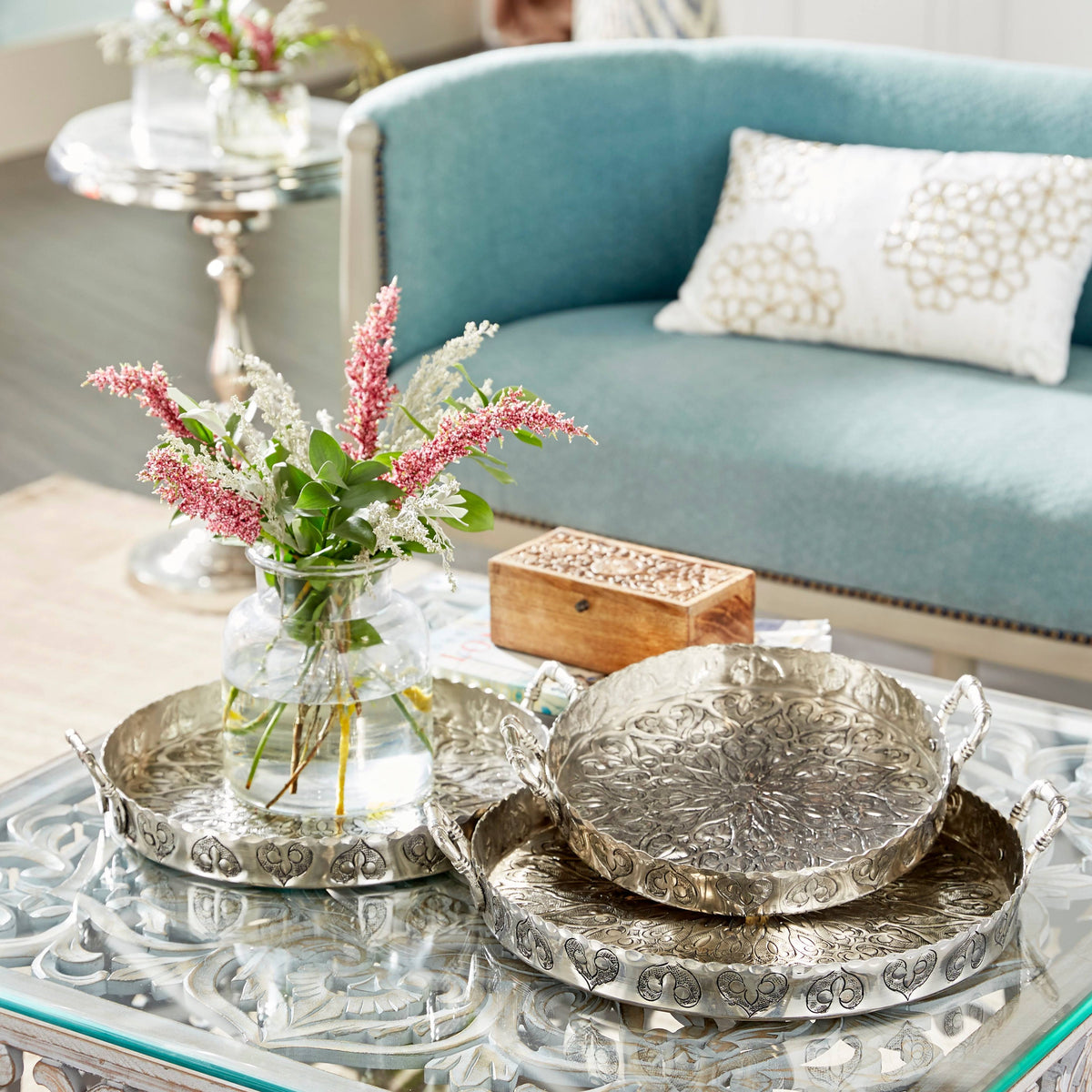 Silver Aluminum Tray (Set of 3) L6204