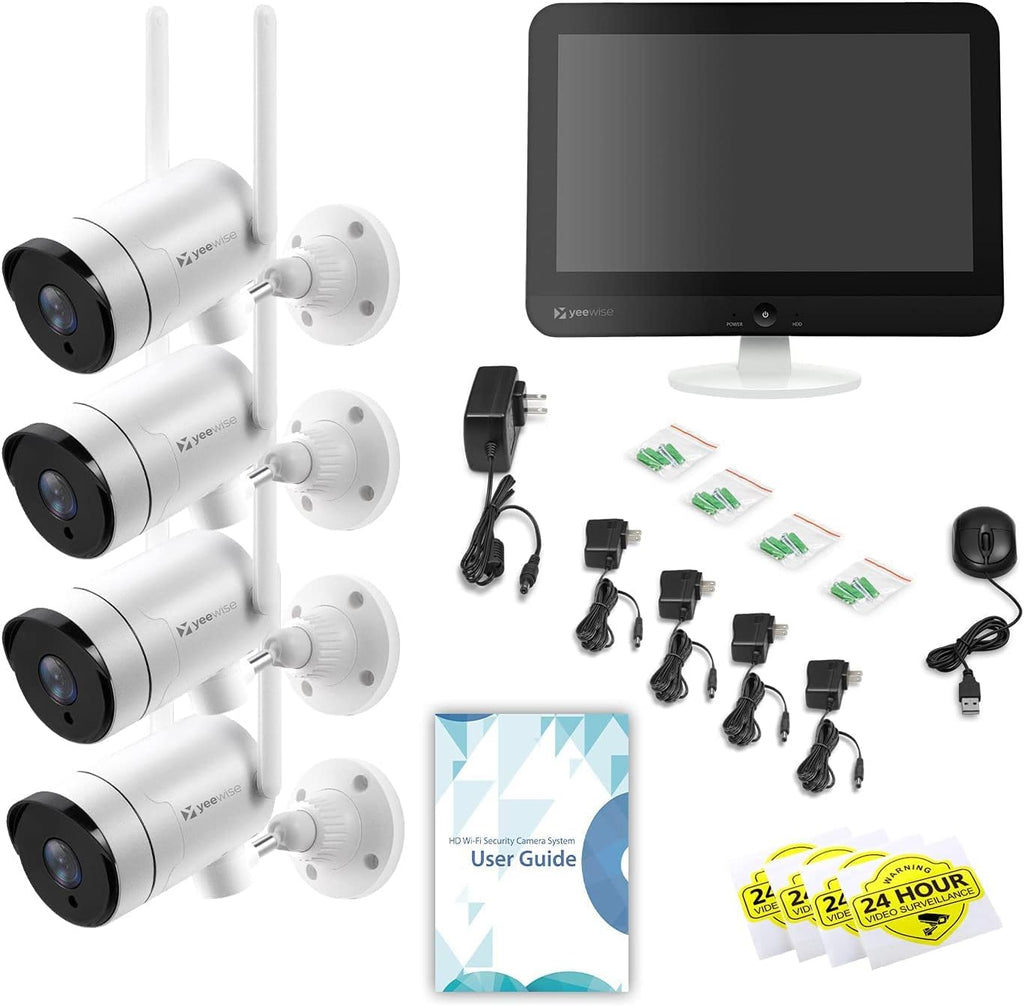 2K Wireless Security Camera System with 12 HD Monitor and 4pcs Cameras E472140