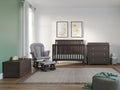 4-Piece Nursery Set with Convertible Crib, Dresser, Glider, and Toy Box Y661