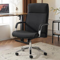 Faux Leather Adjustable Swivel Desk Chair with Gold Legs and Armrests L203235