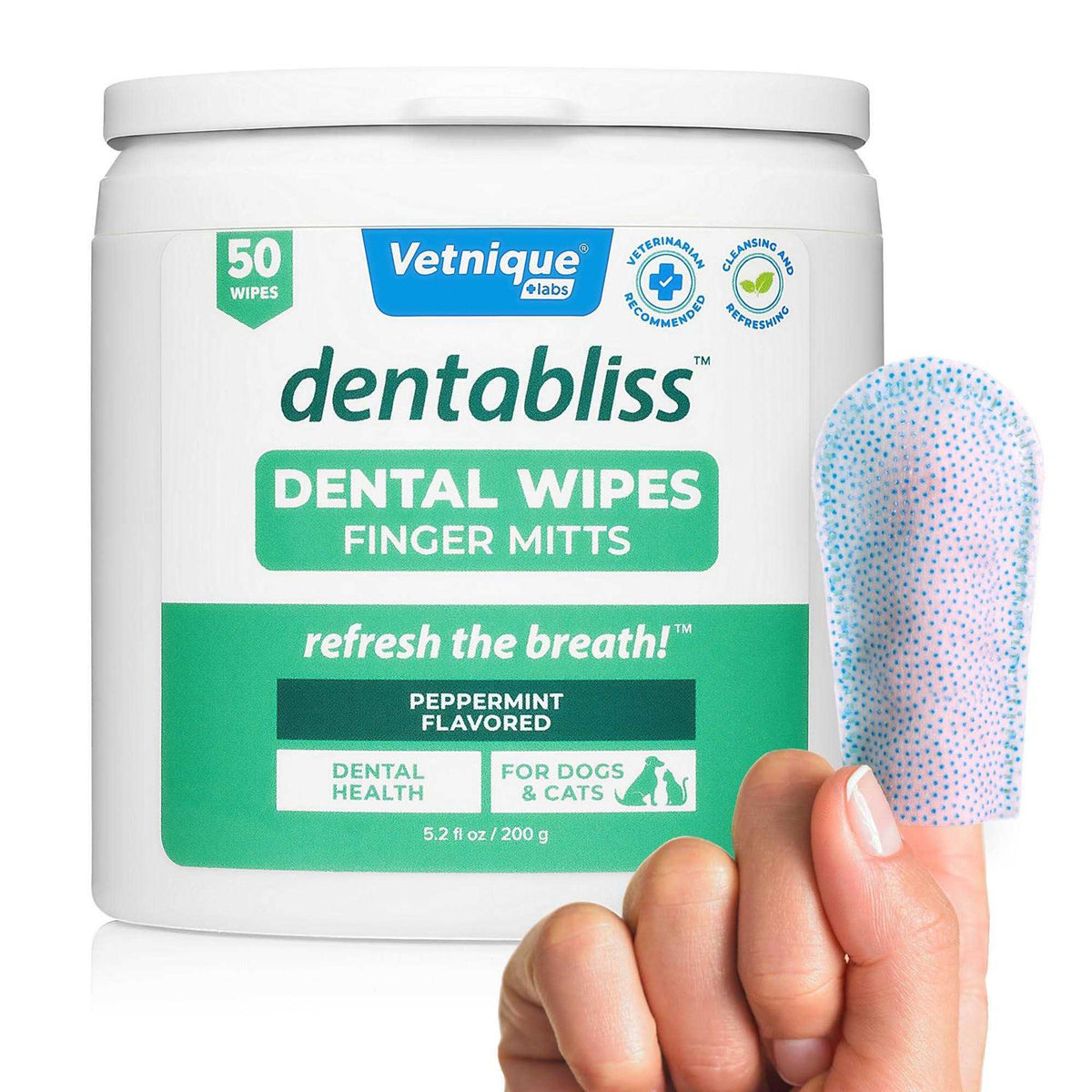Dental Wipes Finger Mitts 50 Count Jar J7295