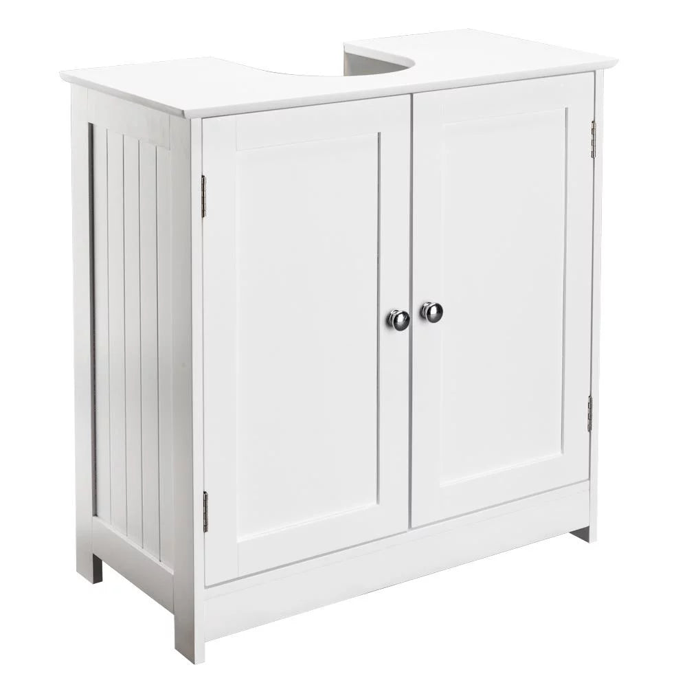 White Under Sink Bathroom Vanity Cabinet with Shelves I106