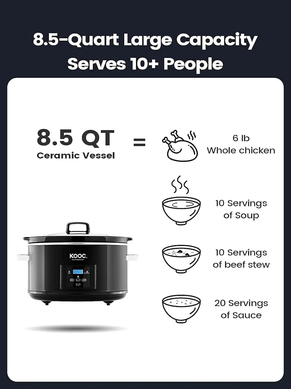 Programmable Slow Cooker 8.5-Quart with 30 Liners P762