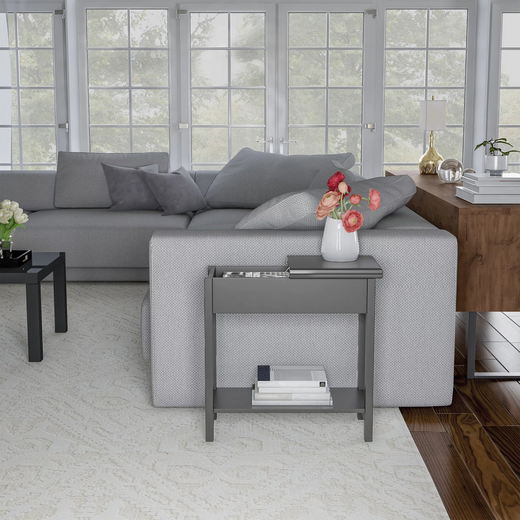 Gray Flip Top Side Console Table B4117