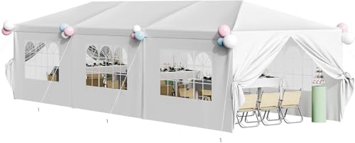 10'x30' Waterproof Party Tent with Removable Sidewalls & 2 Doors L27279