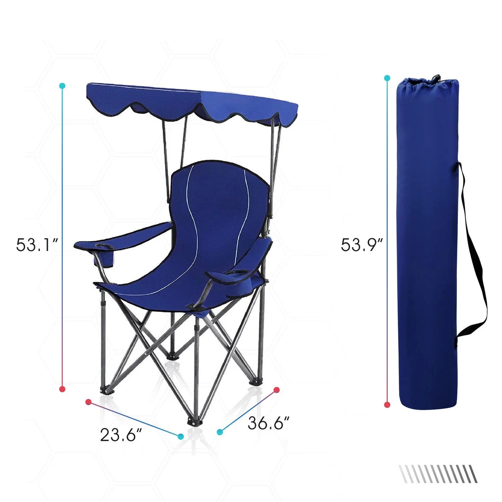 Folding Canopy Chair with Cup Holder and Storage Bag, Blue N3420