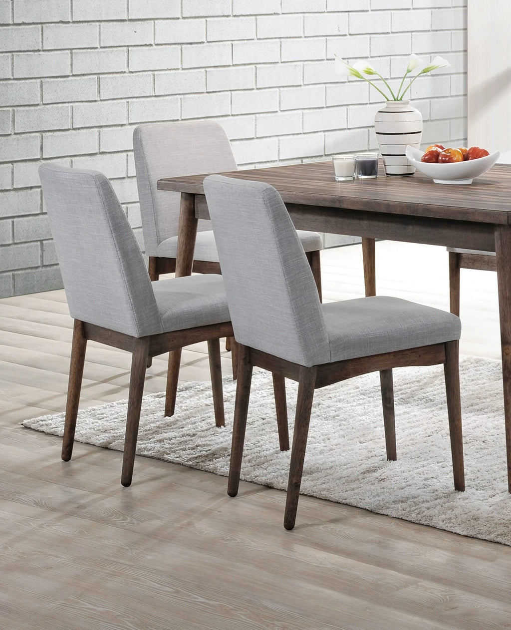Solid Wood Fabric Upholstered Dining Chairs 2pcs Set M866056