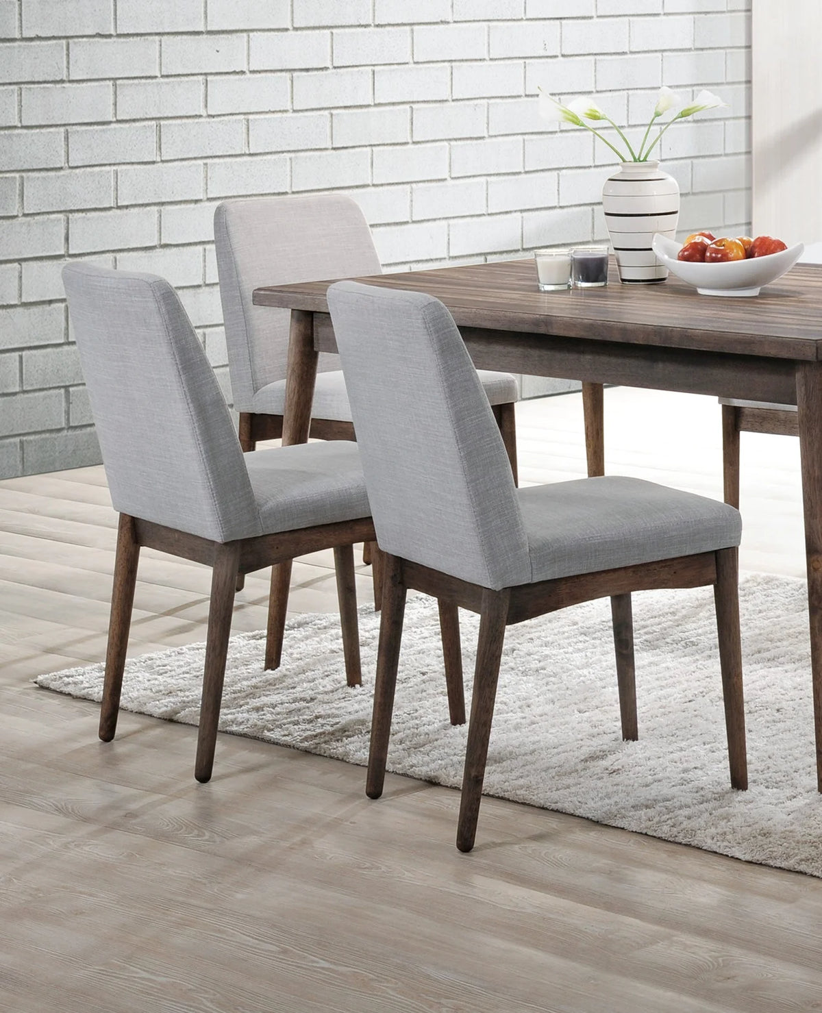 Solid Wood Fabric Upholstered Dining Chairs 2pcs Set M866056