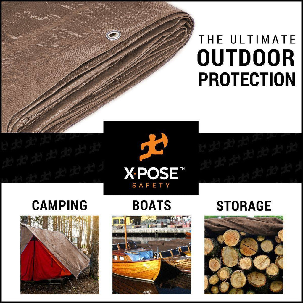 Brown Poly Tarps 20 x 40 - Case of 2 W793354