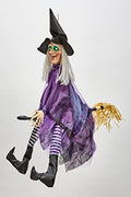 Animated Halloween Hanging Purple Witch F502922