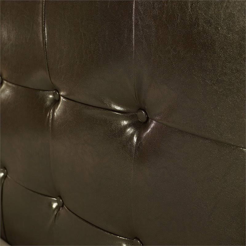 Faux Leather Tufted King California King Headboard in Brown A163949