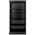 Black Wood 5-Shelf Bookcase with Adjustable Shelves K89893