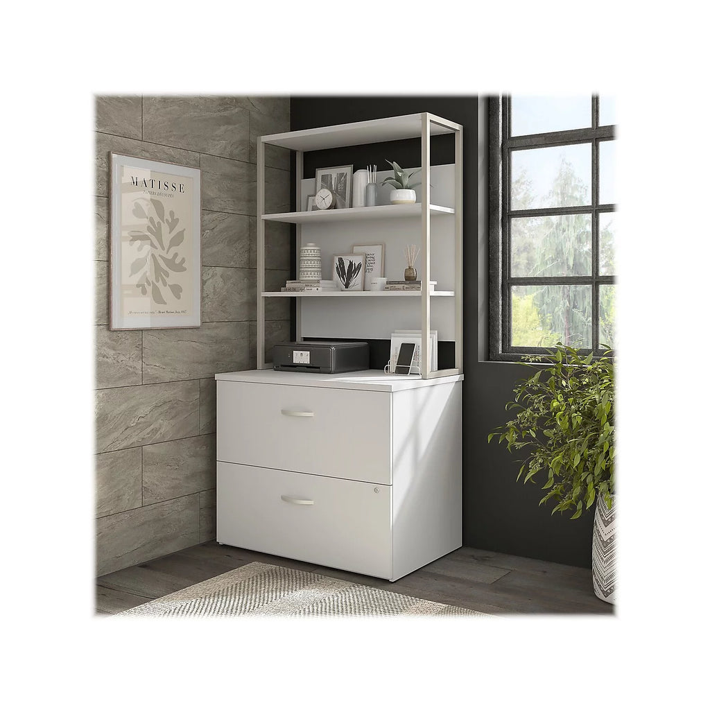 White 2 Drawer Lateral File Cabinet Z714