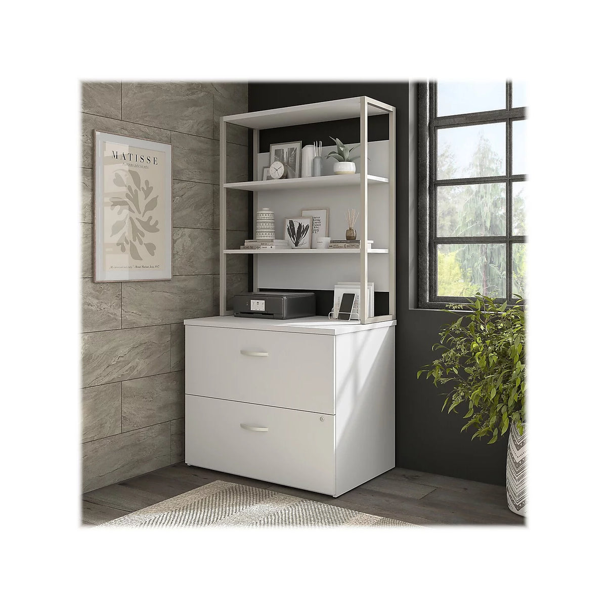 White 2 Drawer Lateral File Cabinet Z714