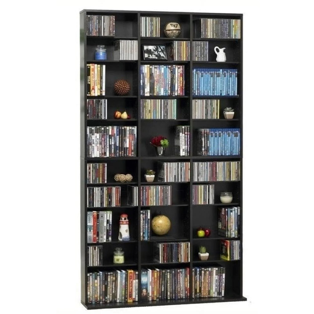 72" Triple Slim Multimedia Storage Rack in Espresso S7029