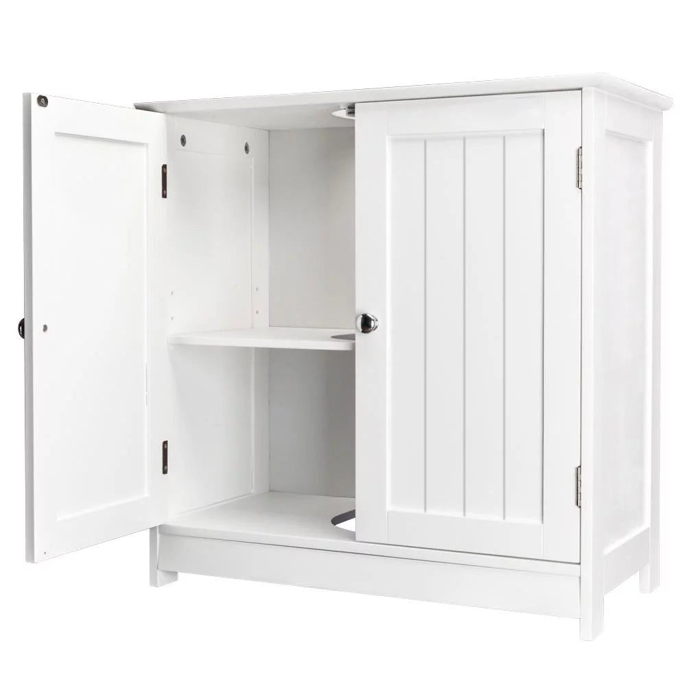 White Under Sink Bathroom Vanity Cabinet with Shelves I106