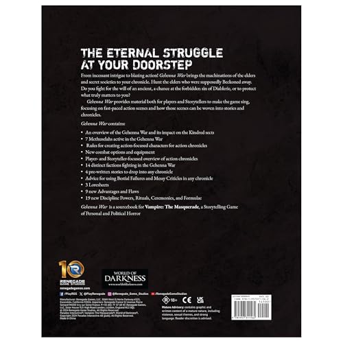 Vampire: The Masquerade 5th Edition Roleplaying Game Sourcebook T82574