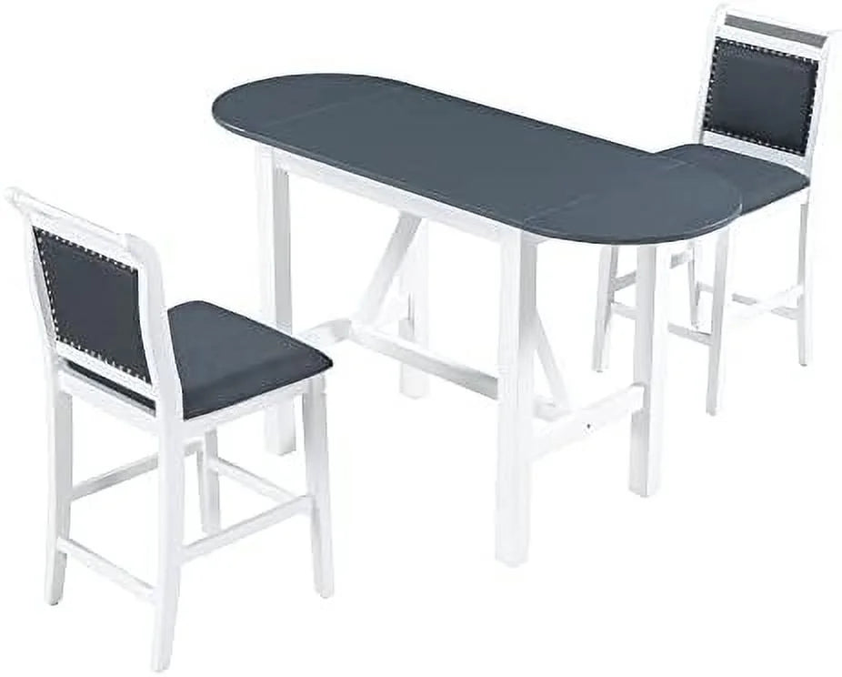 3 Piece Round Counter Height Dining Table Set with 2 Chairs J753923