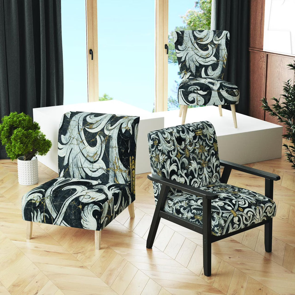 Upholstered Glam Accent Chair B907654