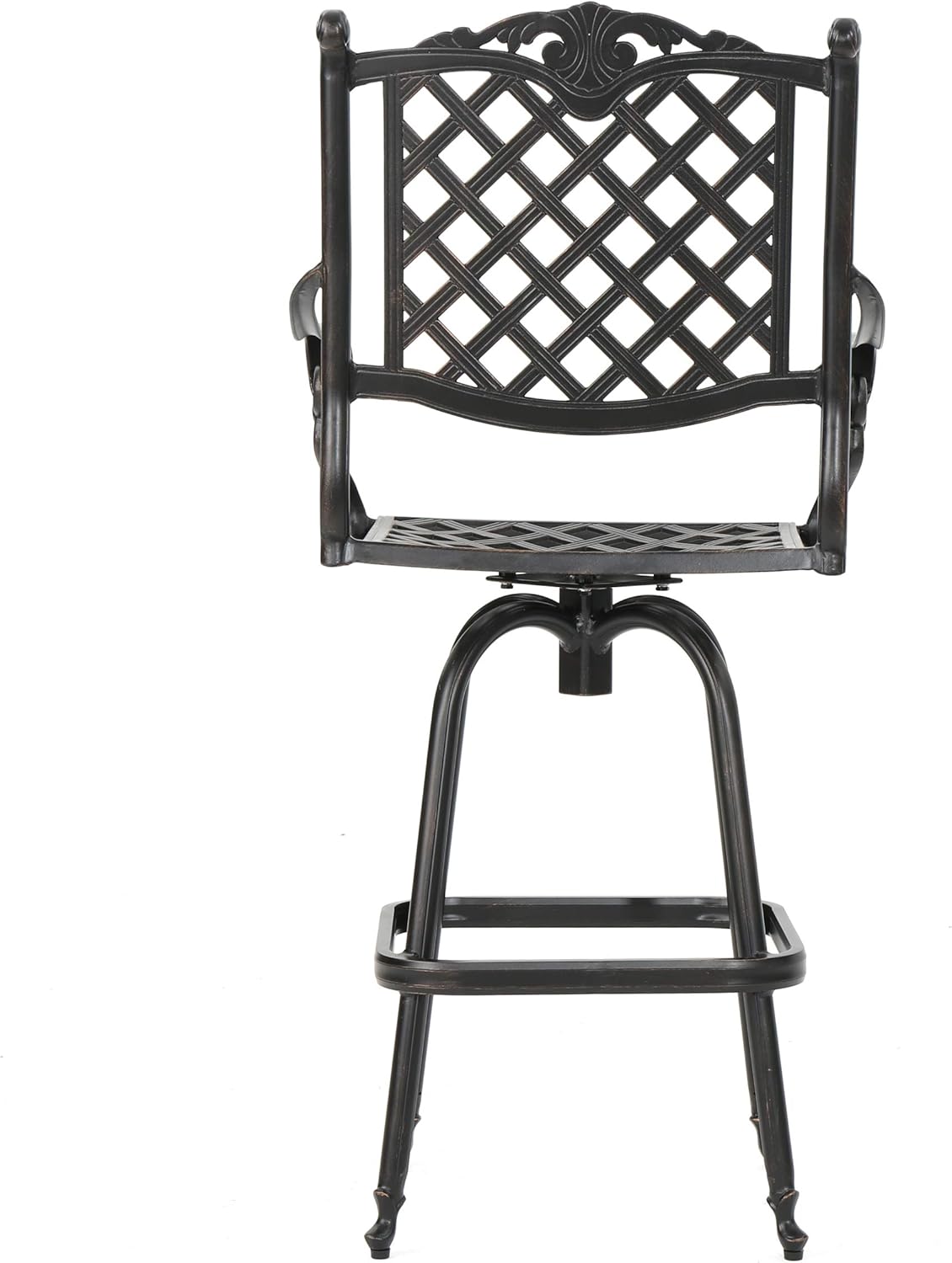Cast Aluminum Bar Stools, 2-Pcs Set, Shiny Copper H962