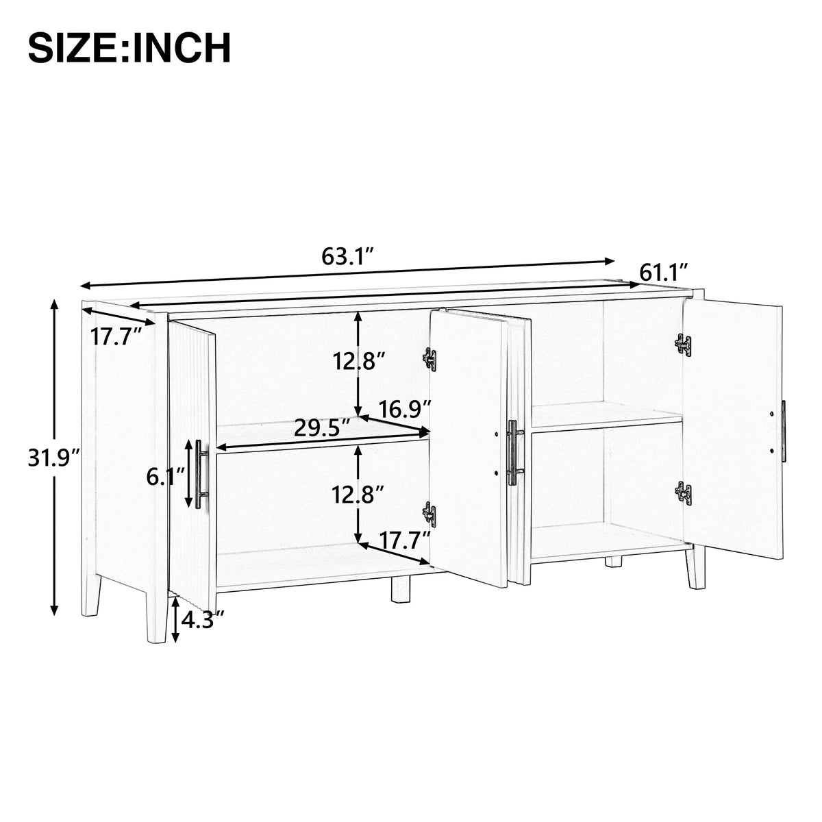 Black Wooden Accent Cabinet F256