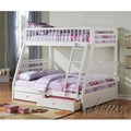 White Twin & Full Size Bunk Bed with Drawer X79448
