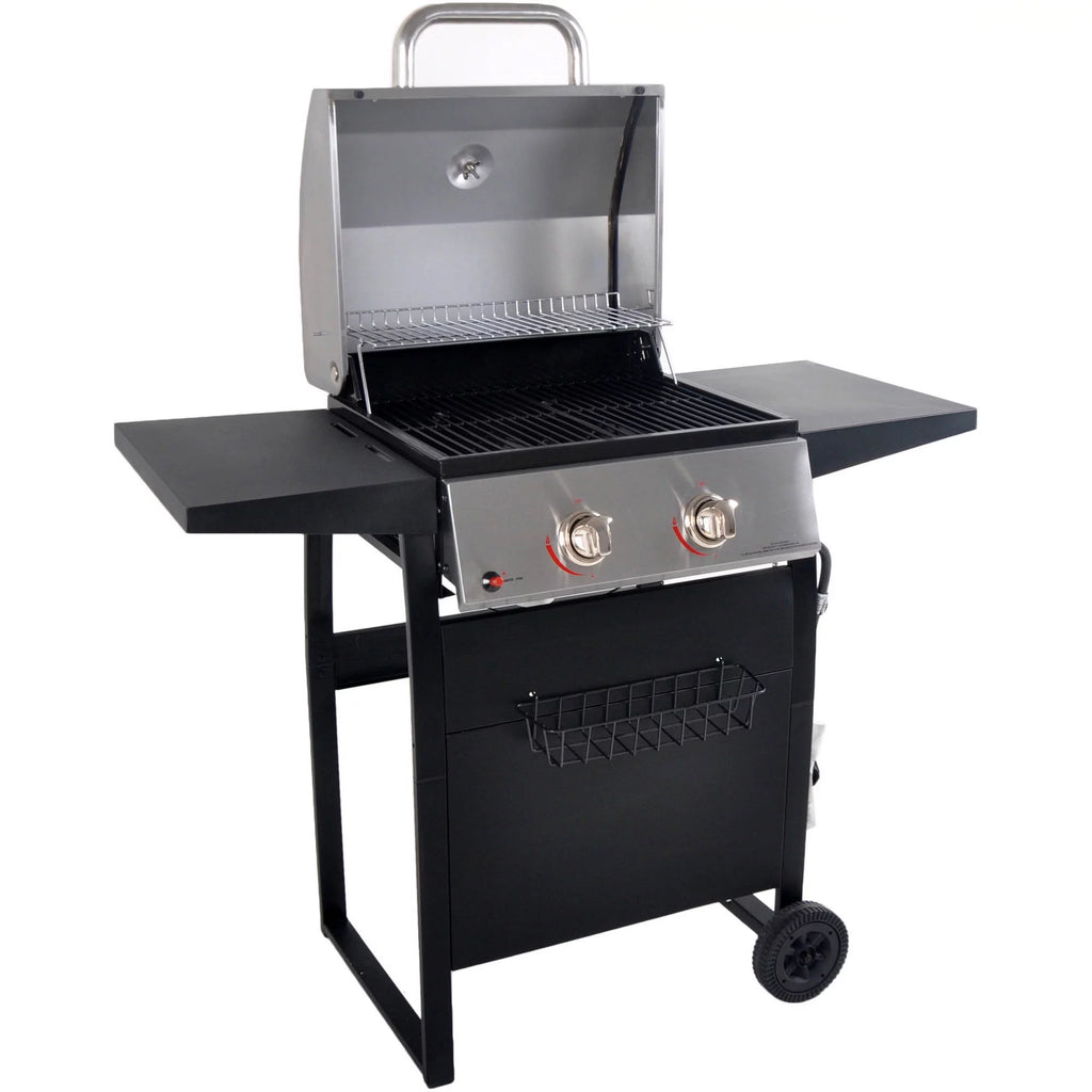 2-Burner Propane Gas Grill, Stainless and Black M7669