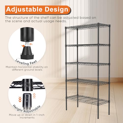 4-Shelf Adjustable Metal Wire Storage Shelving Unit I207280