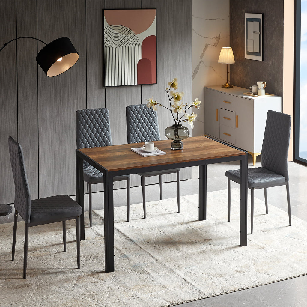 47 Inch Black Metal Dining Table E345