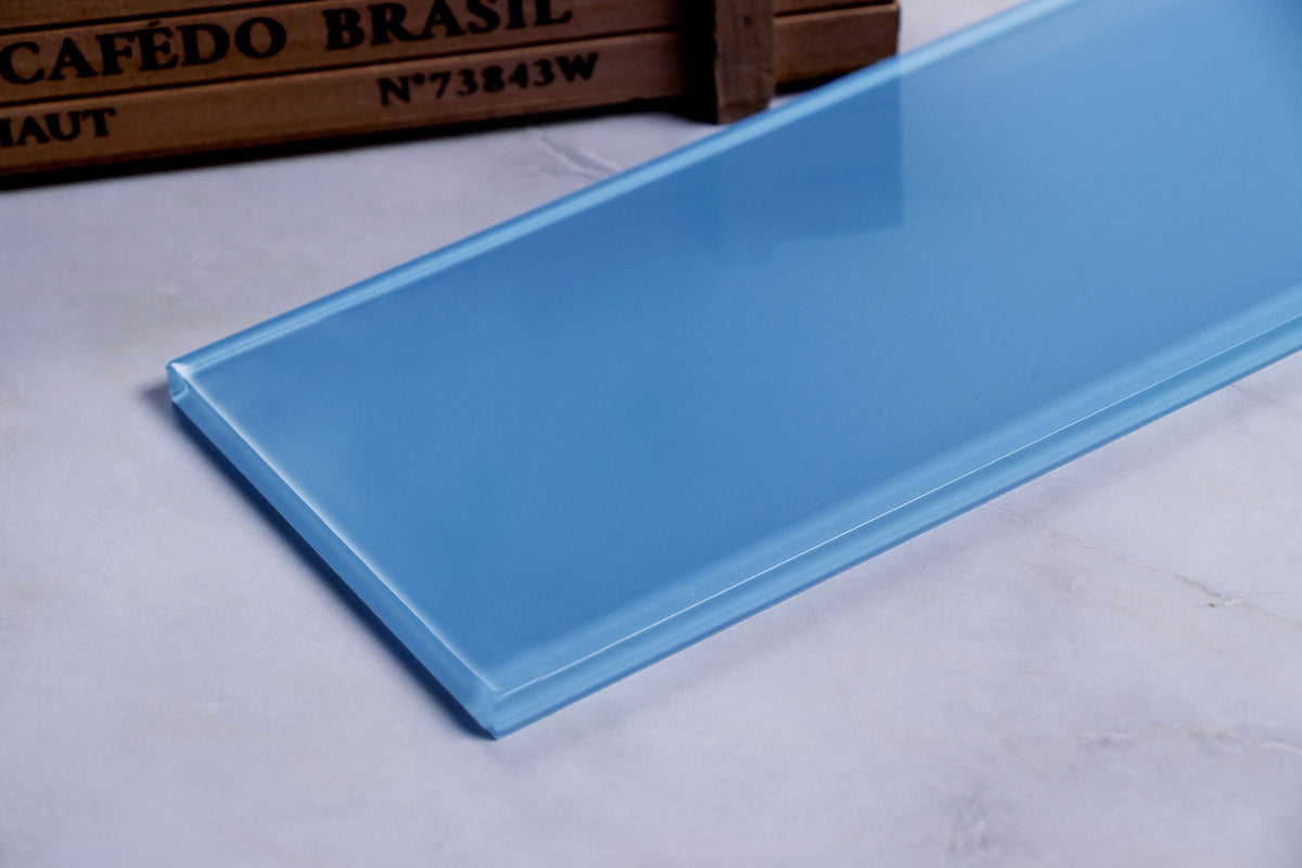 Sky Blue Glass Subway Tile, 5 Square Feet per Carton F13088