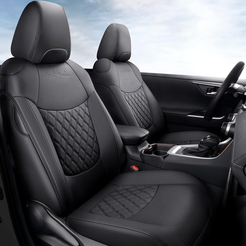 Pu Leather Car Seat Covers Full Set Black A46501
