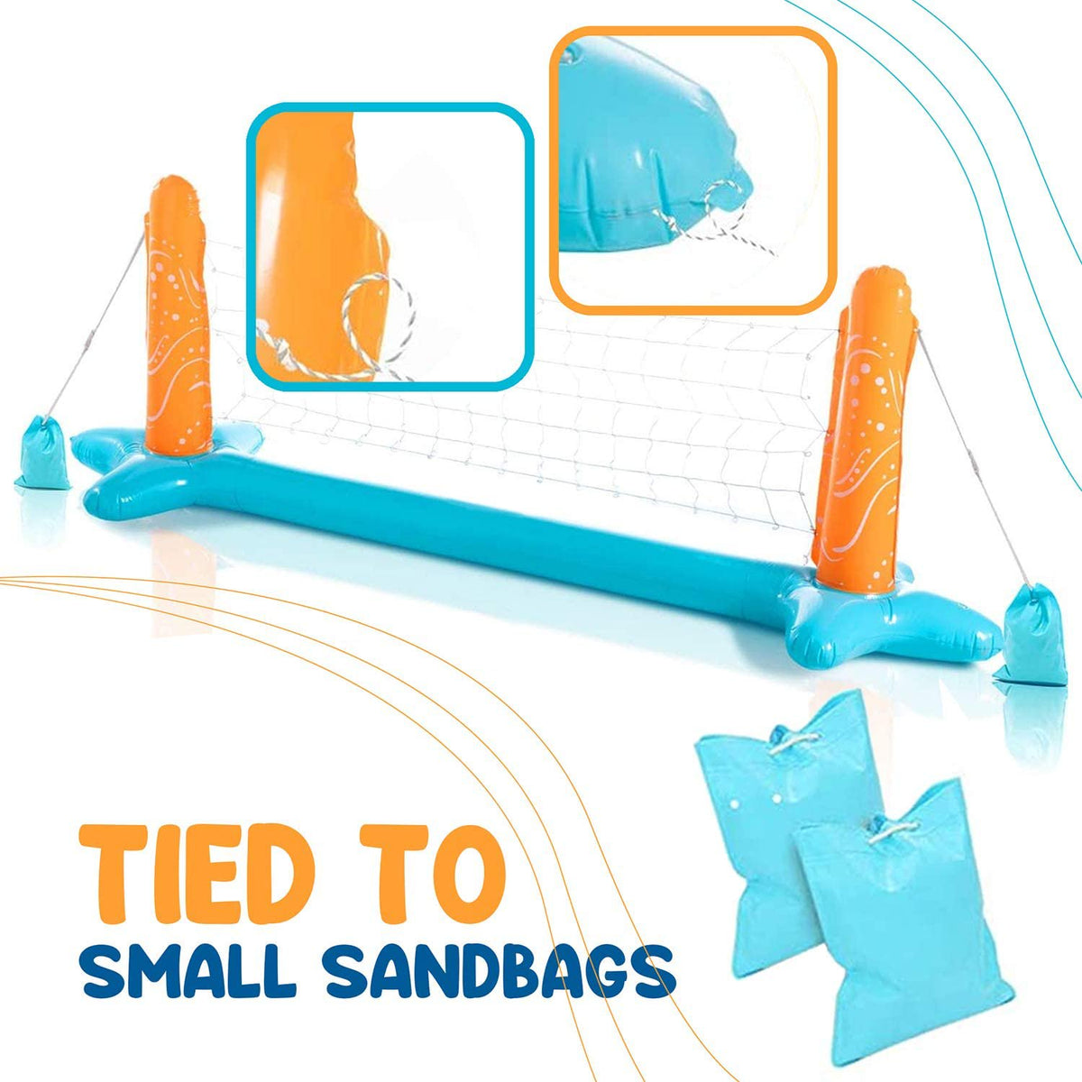 Volleyball Net & Basketball Hoops Pool Float Set M695992