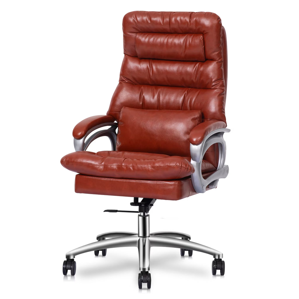 Brown PU Leather Swivel Office Chair C4826