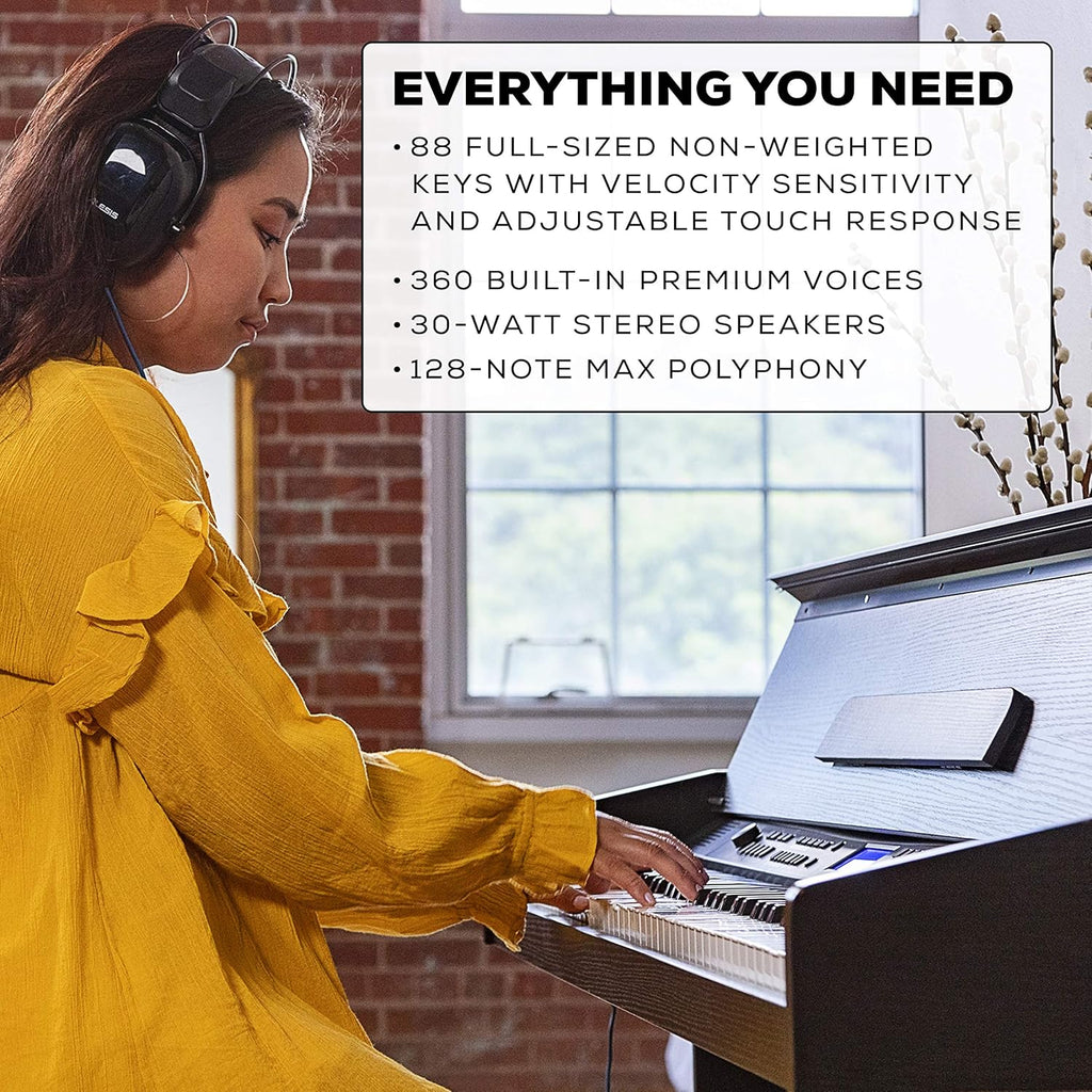 88-Key Digital Piano with Velocity-Sensitive Keys and Built-In Speakers F103