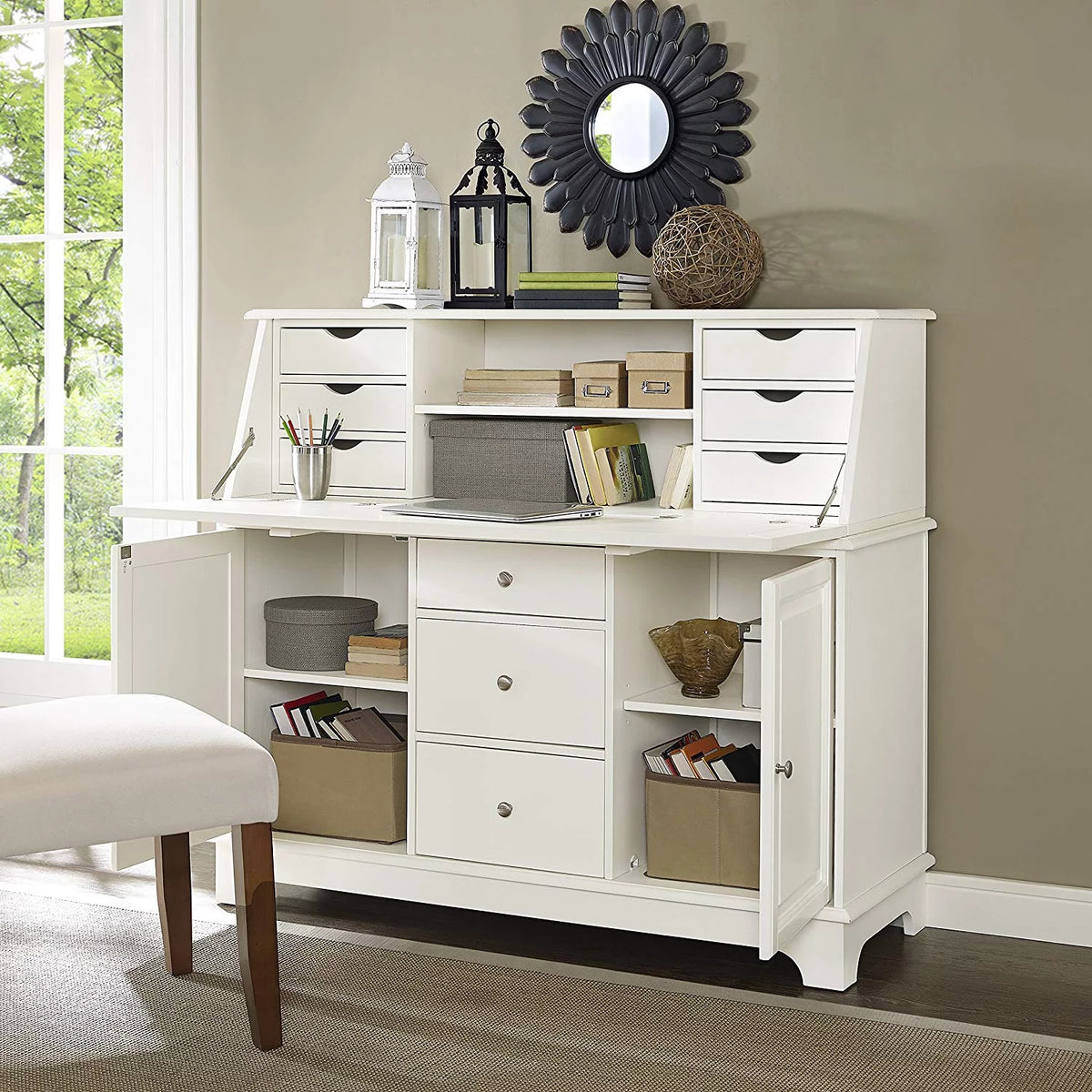 White Secretary Desk W58635