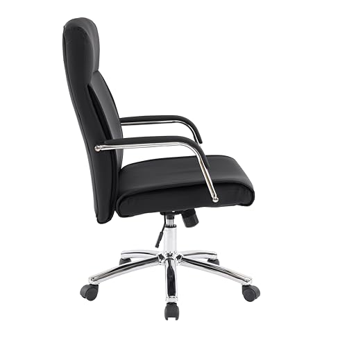 Faux Leather Adjustable Swivel Desk Chair with Gold Legs and Armrests L203235