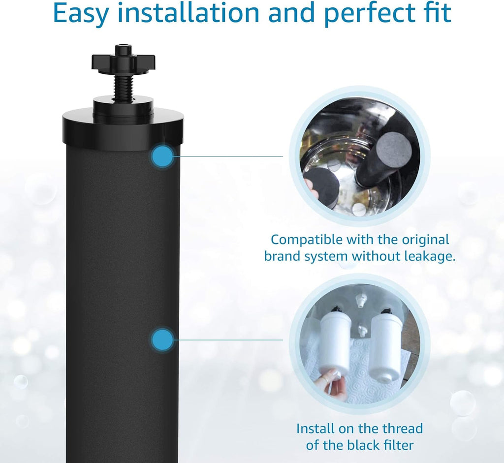 Black Purification Water Filter, Pack of 2 D201