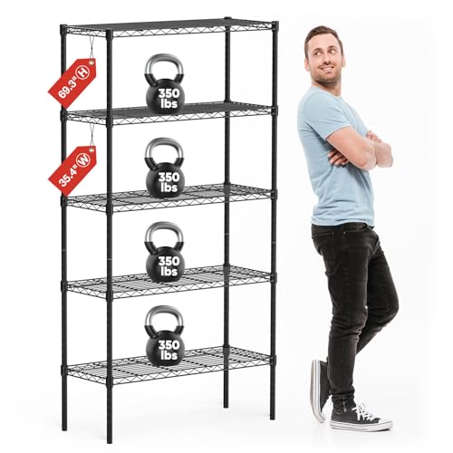 4-Shelf Adjustable Metal Wire Storage Shelving Unit I207280