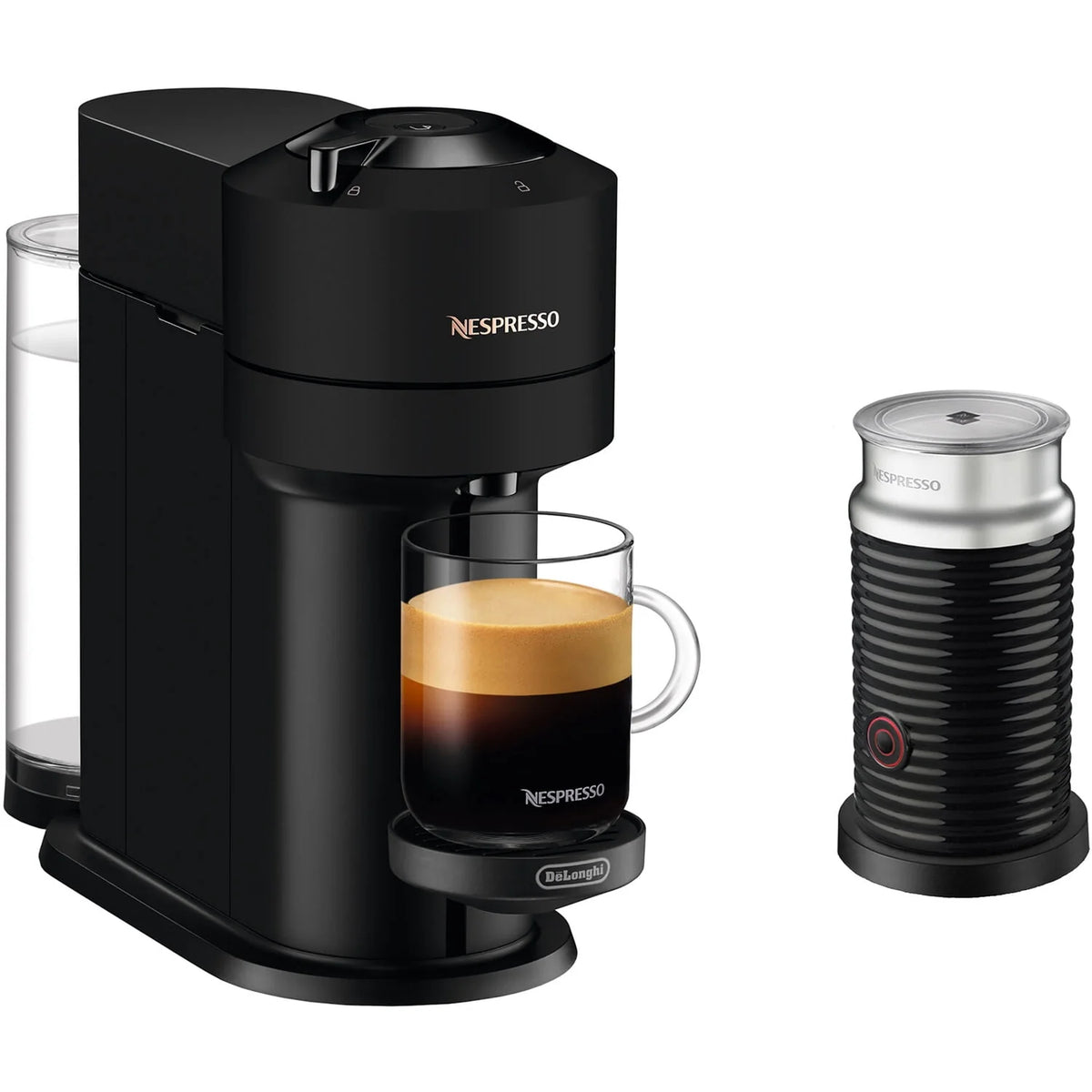 Black Coffee and Espresso Maker with Milk Frother T84712