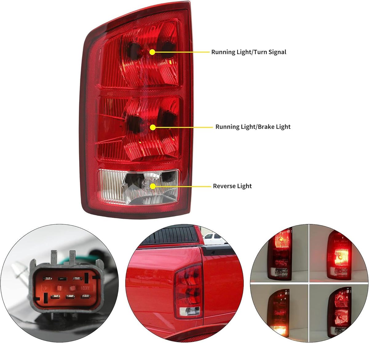 Dark Red Tail Light with Bulbs and Wiring Harness Q935175
