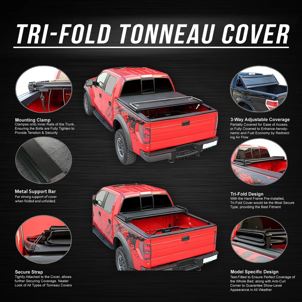 Adjustable Tri-Fold Soft Top Tonneau Cover K730032