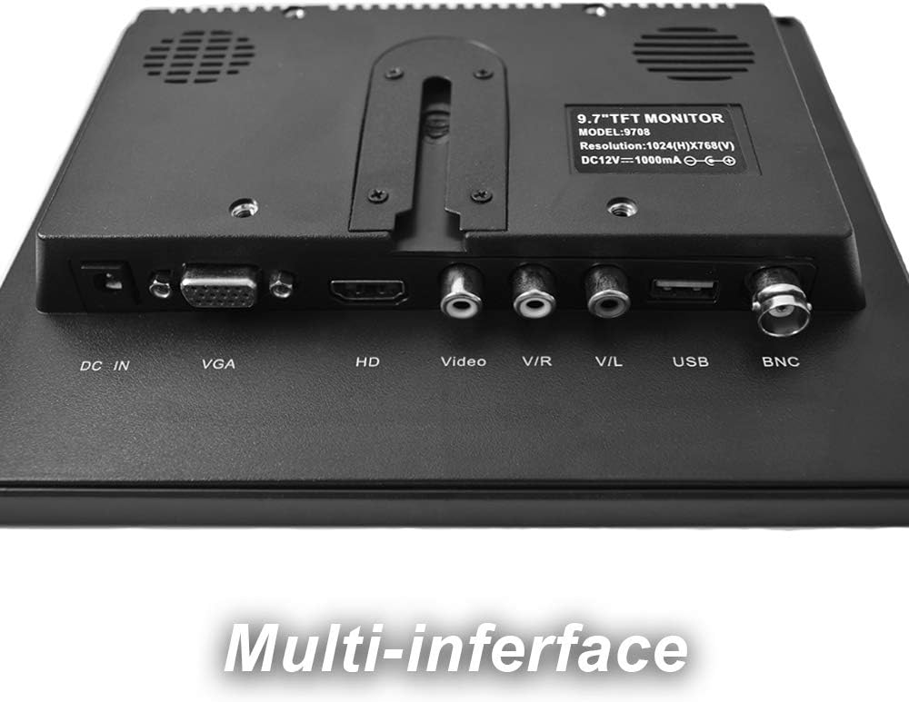 9.7 inch TFT LCD CCTV Monitor with VGA HDMI AV BNC USB Audio Ports Built-in Speaker Z726