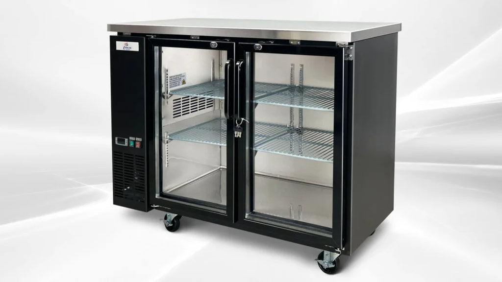 Black Glass Door Back Bar Refrigerator Beer Cooler with LED Lighting A821499