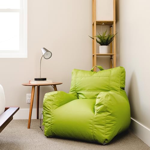 Black Durable Polyester Nylon Blend Bean Bag Chair with Drink Holder and Pocket, 3 feet M713260