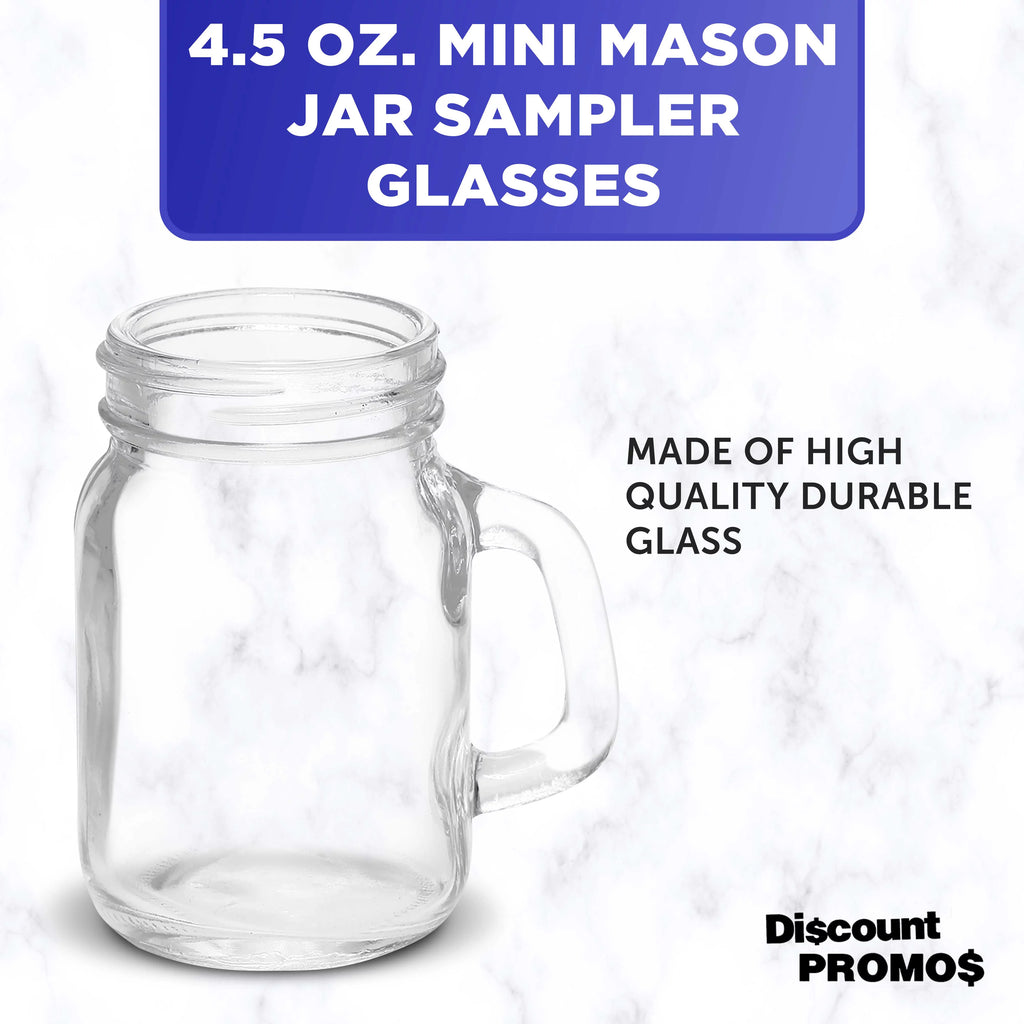 Clear Glass Mason Jar with Handle Set of 10, 4.5 oz C959415