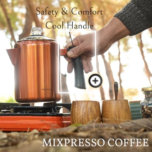 52 oz 12 Cup Stainless Steel Coffee Percolator V914